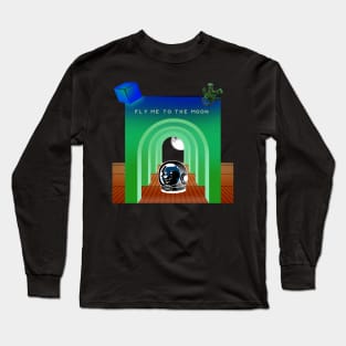 Dogecoin fly to the moon 4 Long Sleeve T-Shirt